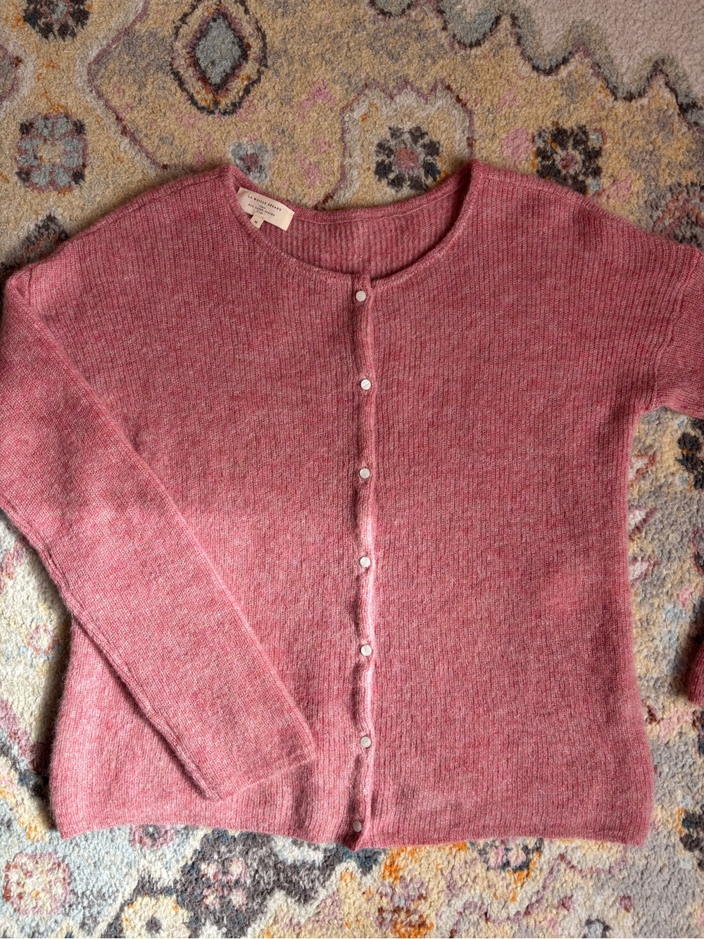 Sézane Gaspard Cardigan Rosewood Mohair Alpaca Sweater Size M